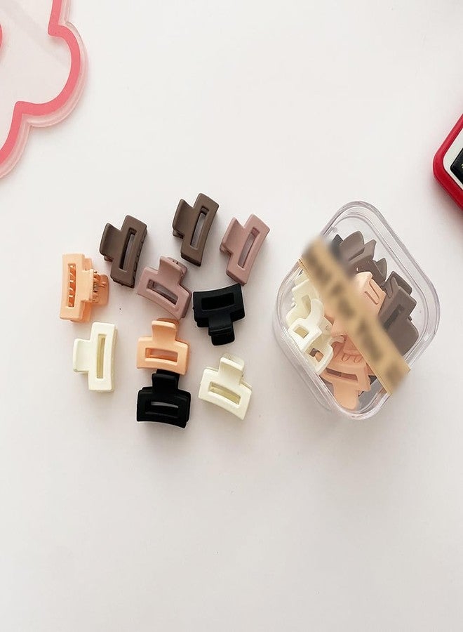 GSHLLO 20 Pcs Matte Rectangle Claw Clips Small Mini Bangs Hair Clips Hollow Hair Barrettes Non Slip Hair Clamps Decorative Jaw Clips for Women Girls - Image 3