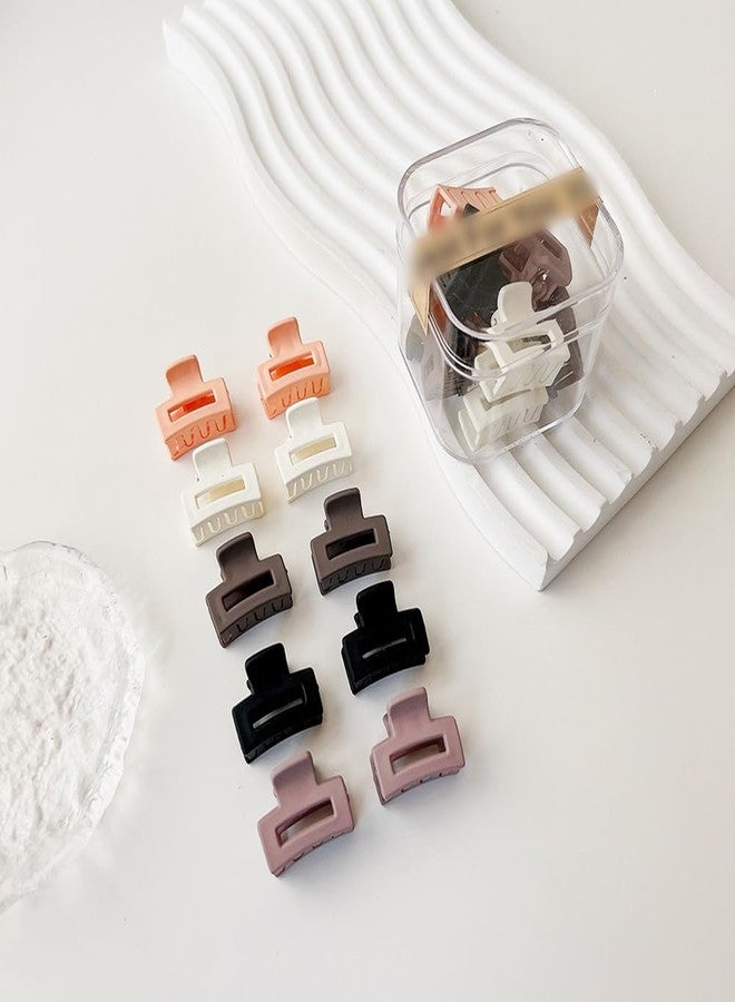 GSHLLO 20 Pcs Matte Rectangle Claw Clips Small Mini Bangs Hair Clips Hollow Hair Barrettes Non Slip Hair Clamps Decorative Jaw Clips for Women Girls - Image 4