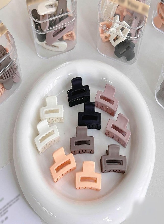 GSHLLO 20 Pcs Matte Rectangle Claw Clips Small Mini Bangs Hair Clips Hollow Hair Barrettes Non Slip Hair Clamps Decorative Jaw Clips for Women Girls - Image 2