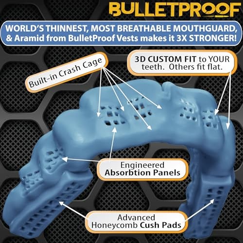 Bulletproof Mouthguards Bulletproof: World’s Thinnest Most Breathable Mouthguard is 3X Stronger! Football MMA Hockey Rugby Basketball BJJ Lacrosse Boxing Sports Mouth Guard Grinding Teeth. Boys Girls Adult Youth Kids Braces - Image 5