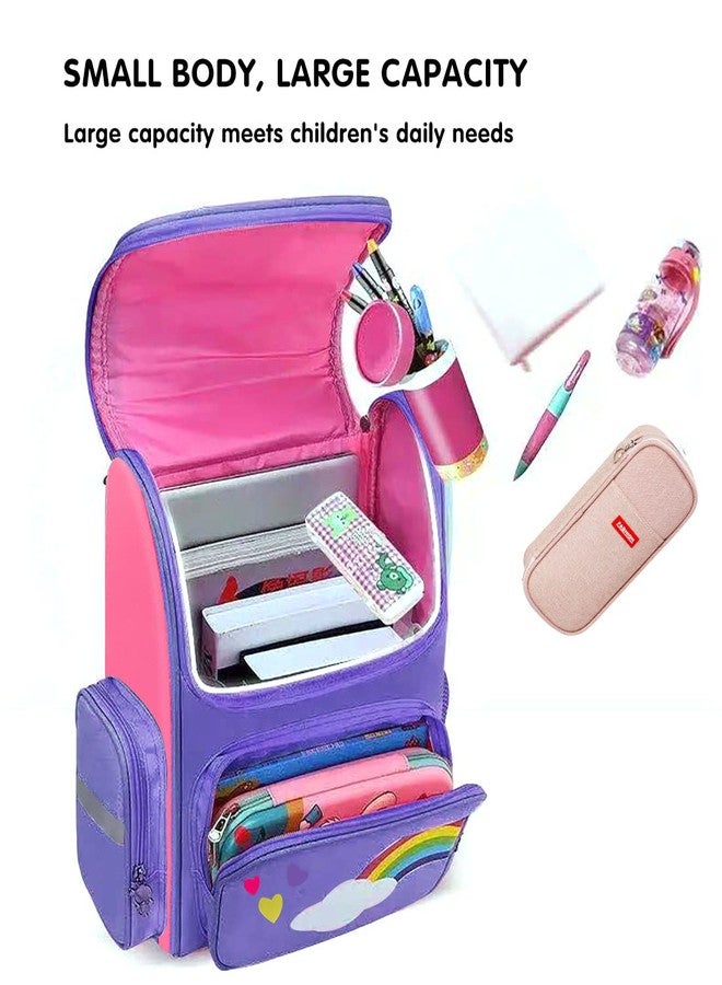 MCWTH School Backpack for Girls Large Capacity Waterproof Light Weight Schoolbag Bookbag for Kids Primary School Student (Magic Horse Purple) - Image 4