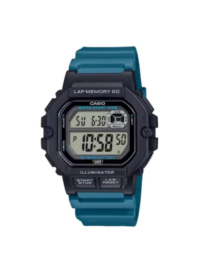 CASIO Men's Digital Display Watch With Blue Resin Strap - WS-1400H-3AVDF