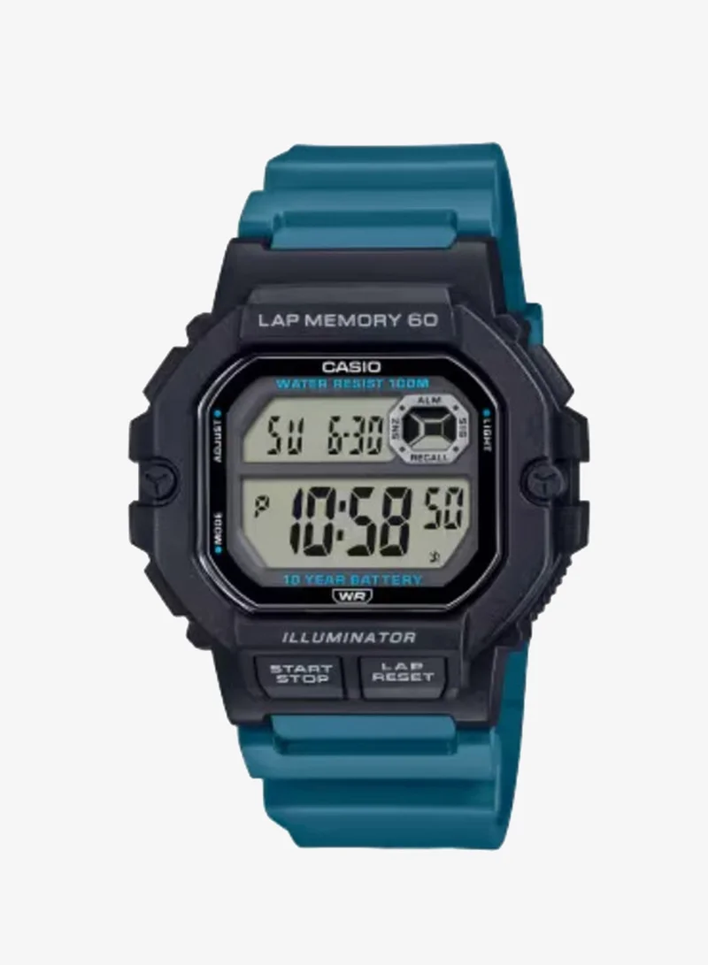 CASIO Men's Resin Digital Watch WS-1400H-3AVDF - 44.5 mm
