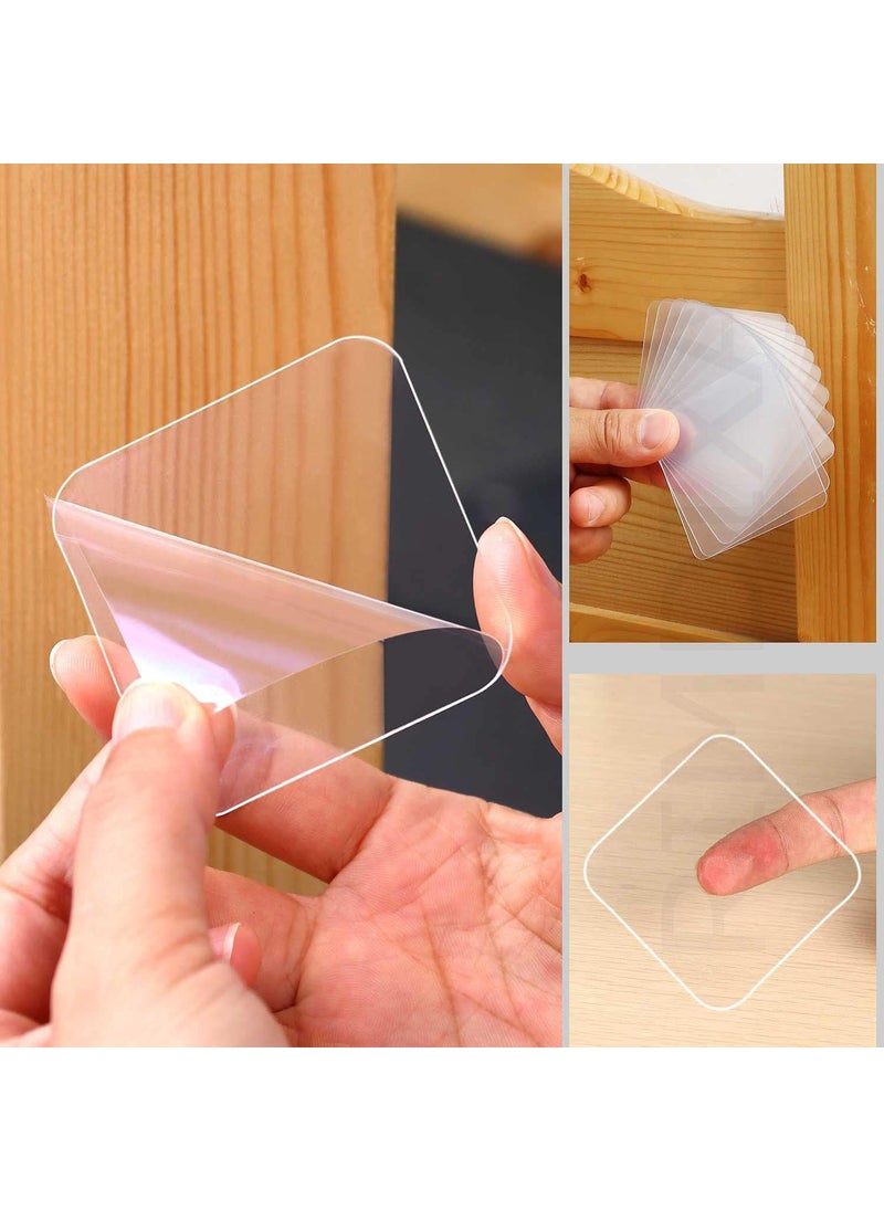 RIMDIXA RIMDIXA Self Adhesive Double Sided Tape Sticker Heavy Duty Washable Patch Clear Removable Adhesive Transparent Grip Tape Stickers for Home Kitchen Office Car Stickers for Home Pack Of 10  - Image 2