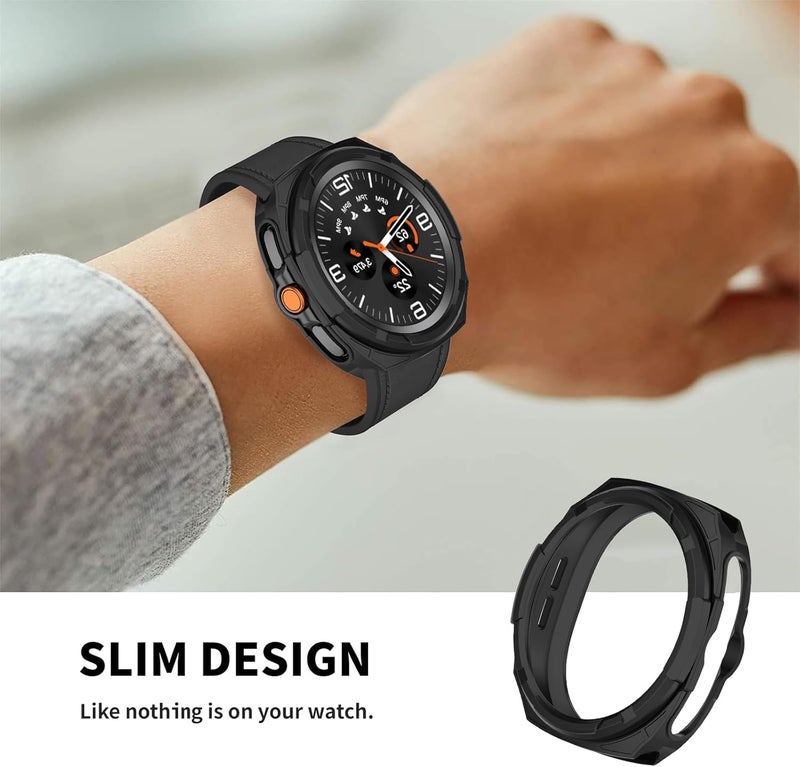 SYOSI Smartwatch Protector for Galaxy Watch 8 Classic 46mm, Scratch-Resistant TPU Military Protection, Rugged Cover for Drops  Scratches, Smartwatches Accessories, Black - Image 5