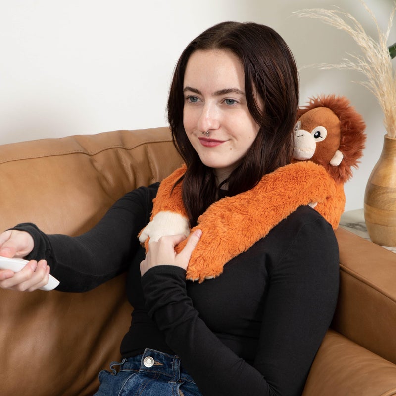 HUGIMALS Hugarounds Ollie The Orangutan 2.5 lb Microwaveable & Freezable Weighted Plush Neck & Shoulder Wrap | Soothing, Comforting Hugs for Self-Care & Relaxation | Unscented for Ages 2+ - Image 4