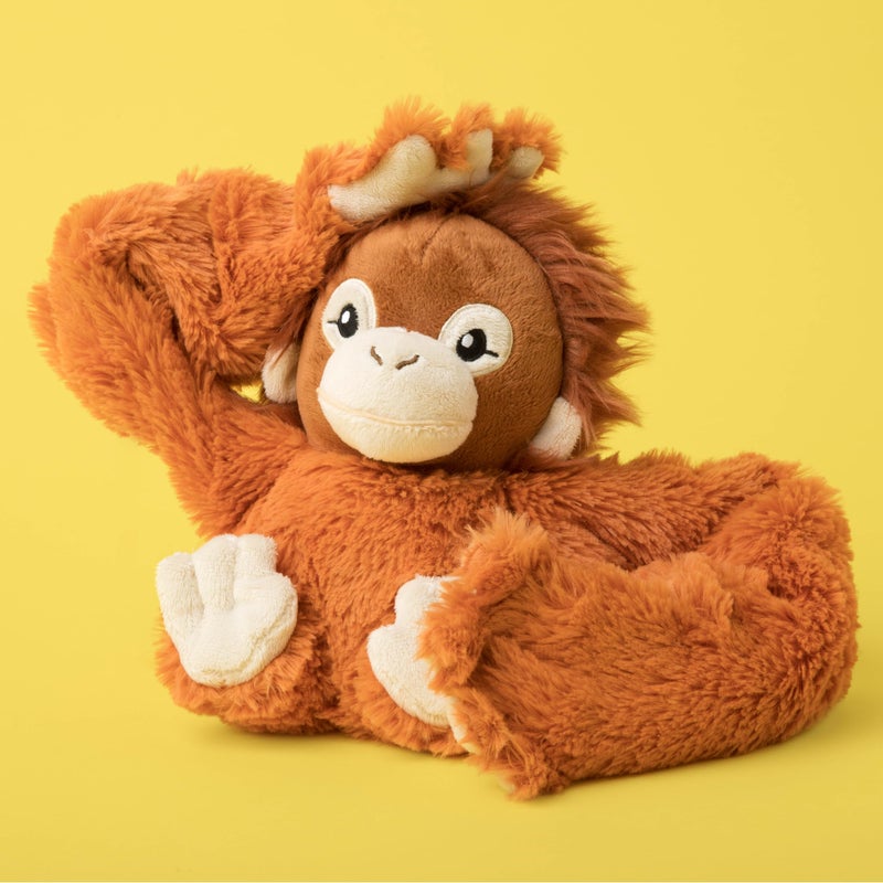 HUGIMALS Hugarounds Ollie The Orangutan 2.5 lb Microwaveable & Freezable Weighted Plush Neck & Shoulder Wrap | Soothing, Comforting Hugs for Self-Care & Relaxation | Unscented for Ages 2+ - Image 3