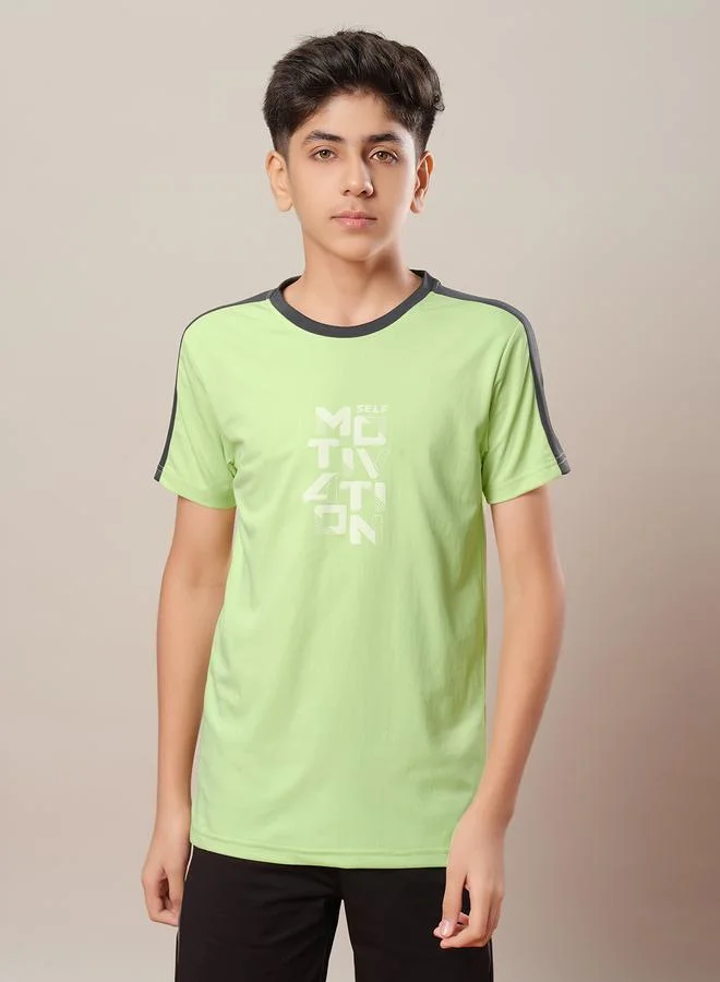 Technosport Technosport Color Block Crew Neck Regular Fit T-Shirt