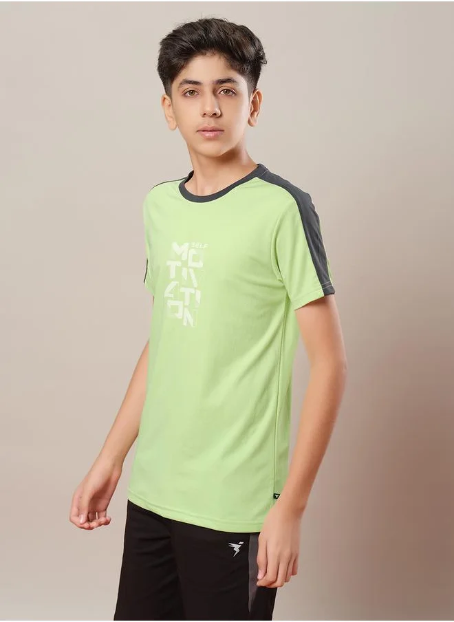 Technosport Technosport Color Block Crew Neck Regular Fit T-Shirt