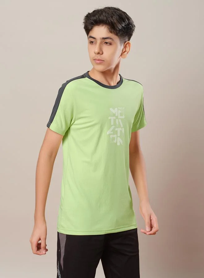 Technosport Technosport Color Block Crew Neck Regular Fit T-Shirt