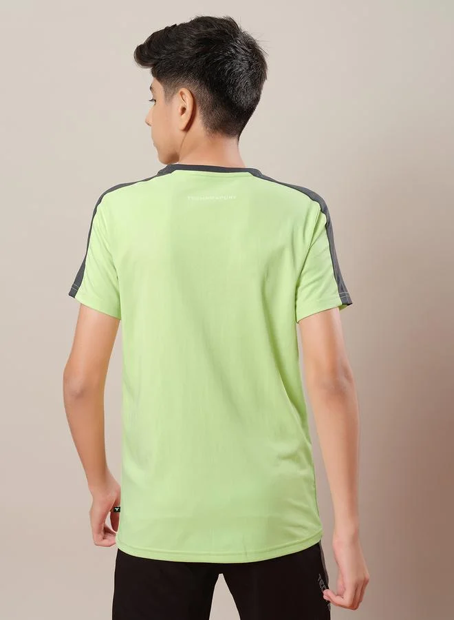 Technosport Technosport Color Block Crew Neck Regular Fit T-Shirt