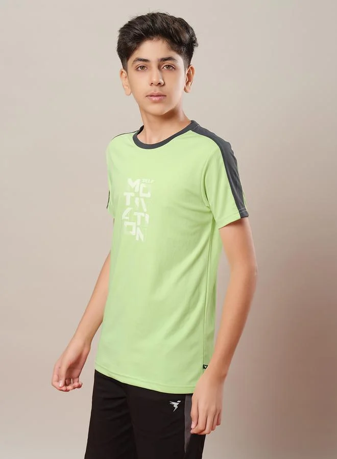 Technosport Technosport Color Block Crew Neck Regular Fit T-Shirt