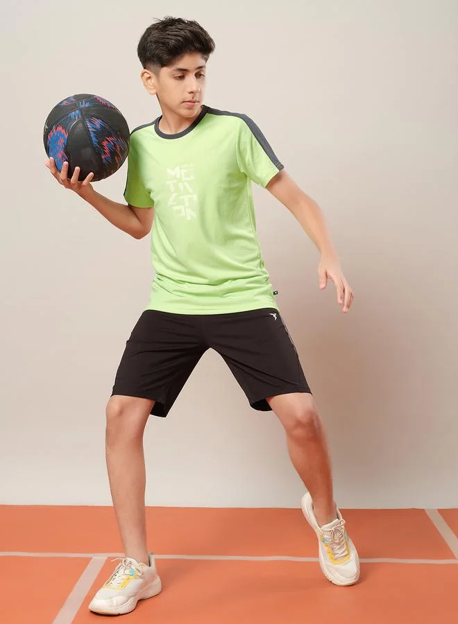 Technosport Technosport Color Block Crew Neck Regular Fit T-Shirt