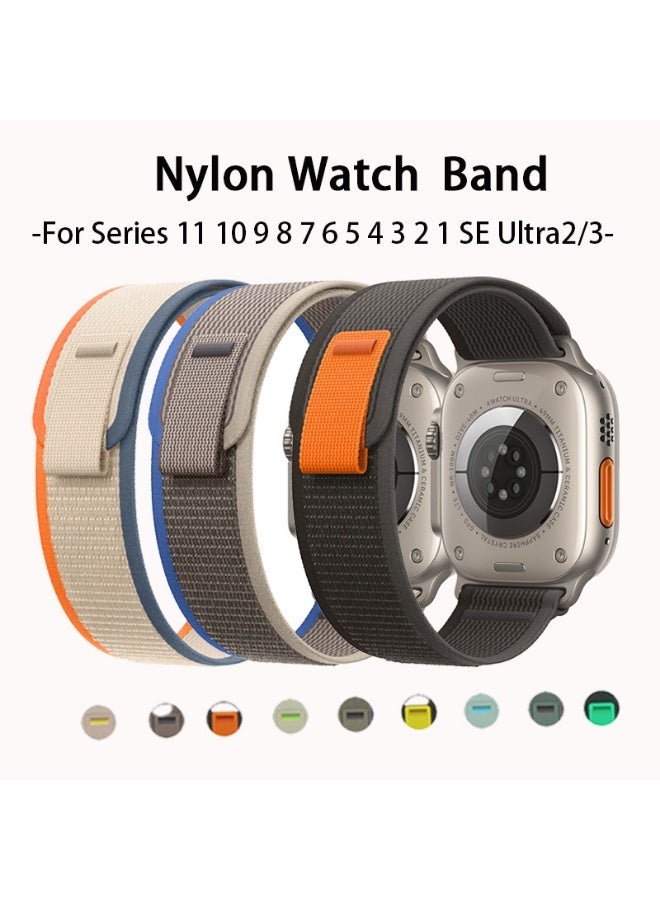 3PCS Compatible with Apple Watch Ultra 3/2 Bands 49mm 46mm 45mm 44mm Men Women,Breathable Nylon Sport Loop for iWatch Series 11/10/9/8/7/6/SE/5/4/3,SE 3 2 1, Ultra 3 2 5 - Image 1