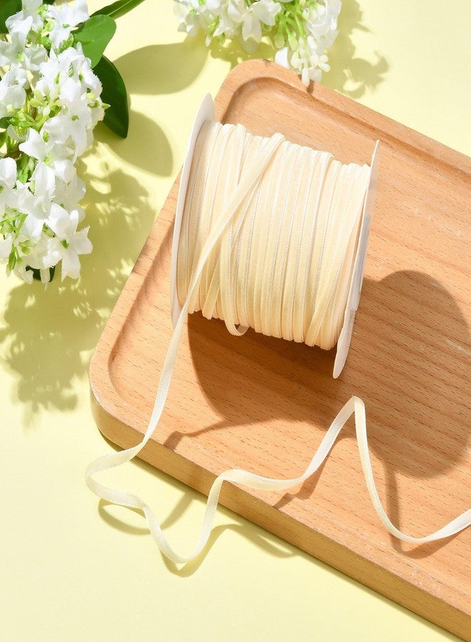 Kissitty 50 Yards Cornsilk Velvet Ribbon Single Side Velvet Decorative Ribbon 3-4mm Vintage Ribbons Bows Crafts Ribbons for Gift Packing Party Wrapping Hair Bows Making Wedding Decoration - Image 3