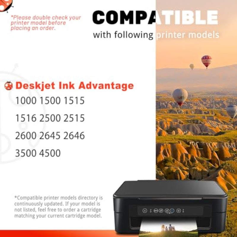 طابعات HP Deskjet: خراطيش حبر عالية الإنتاجية بحجم 650XL، وحزمة مجمعة باللون الأسود/الألوان، وحبر صبغي للحصول على نصوص واضحة ورسومات نابضة بالحياة - Image 2