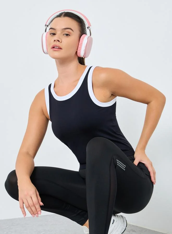 Styli Styli Contrast Edge Longline Medium Support Sports Bra