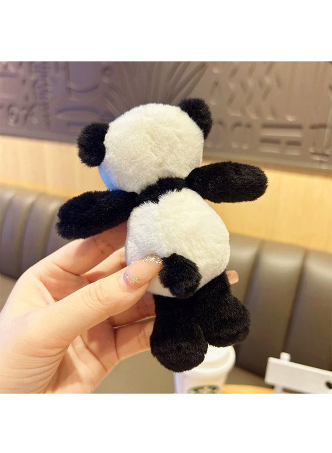 Plush panda Toy Keychain, Lovely Stuffed Doll Pendant Keychain, Award Goodie Bag Fillers Animal Themed Party (Black) - Image 4