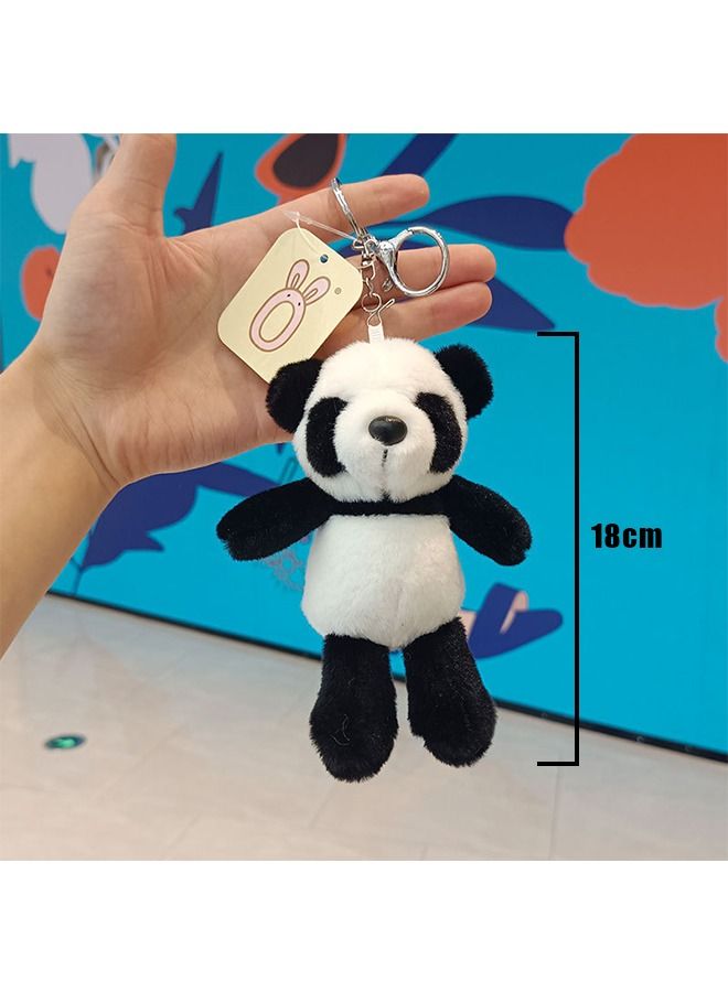 Plush panda Toy Keychain, Lovely Stuffed Doll Pendant Keychain, Award Goodie Bag Fillers Animal Themed Party (Black) - Image 2