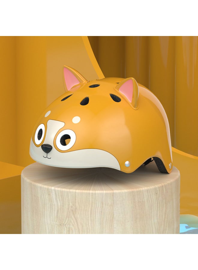 Shiba Dog Source Manufacturers Pc Outdoor Shock Absorption Riding Helmet Summer Breathable Plum Blossom Helmet Creative Animal Children's Helmet