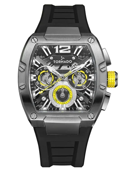 تورنيدو ساعة يد رجالية تناظرية بسوار سيليكون