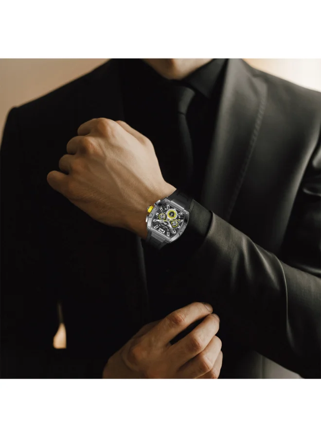 TORNADO Men's Silicone Analog Watch T23105-XSBB - 43x54 mm