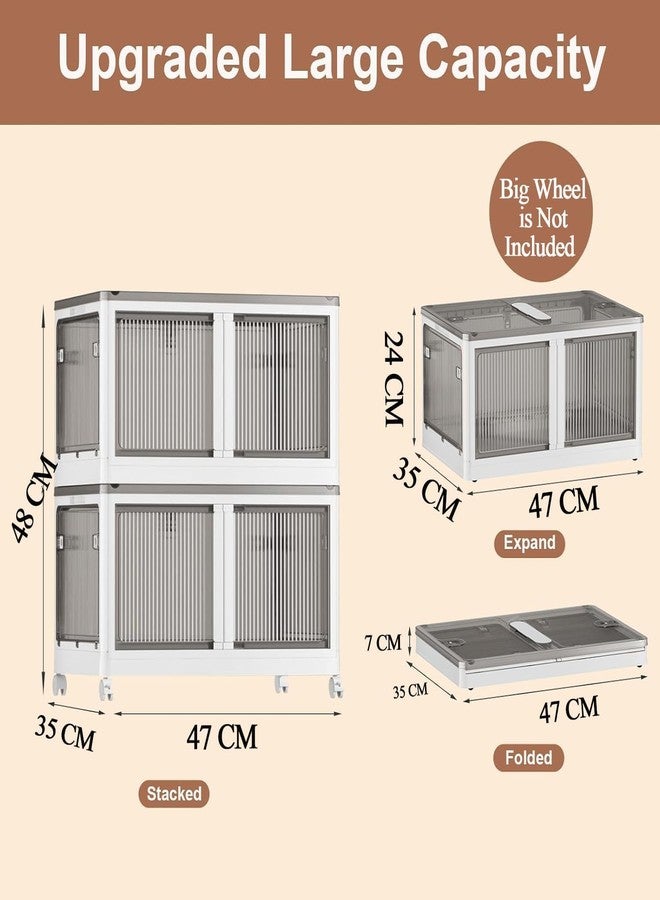 YASONIC 𝟮 𝗧𝗶𝗲𝗿 Foldable Plastic Rack for Storage/Kitchen Cupboard/Versatile and Sturdy Wardrobe for Clothes/Multipurpose Storage Organizer/Closet for Bedroom/Living Room/Laundry Room (White) - Image 2