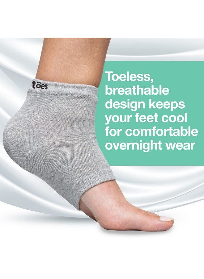 Zentoes - ZenToes Moisturizing Heel Socks 2 Pairs Gel Lined Toeless Spa Socks to Heal and Treat Dry, Cracked Heels While You Sleep (Men's Large, Gray) - Image 1