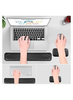SYOSI Keyboard Wrist Rest Keyboard Pad Enlarge Gel Memory Foam Set Keyboard Rest Cushion Support for Office Computer Laptop Comfortable Lightweight for Easy Typing Pain Relief  - Image 3