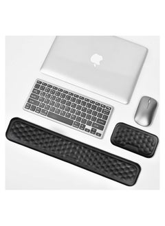 SYOSI Keyboard Wrist Rest Keyboard Pad Enlarge Gel Memory Foam Set Keyboard Rest Cushion Support for Office Computer Laptop Comfortable Lightweight for Easy Typing Pain Relief  - Image 2