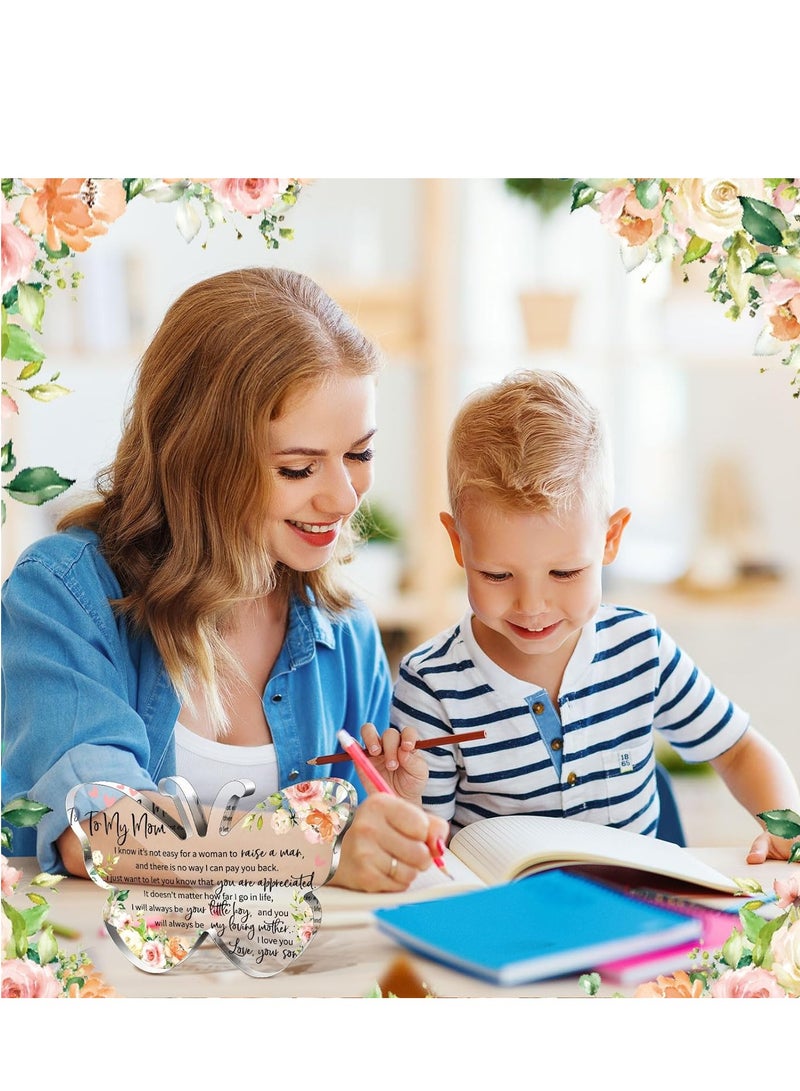 KASTWAVE Gifts for Mom, Acrylic Mom Gift Sign Mothers Plaque Presents from Daughter Son, Grateful Birthday Gifts Mother's Day Valentines Birthday Gifts, 5.91 x 5.91 x 0.55 Inches, 1 Pcs - Image 2