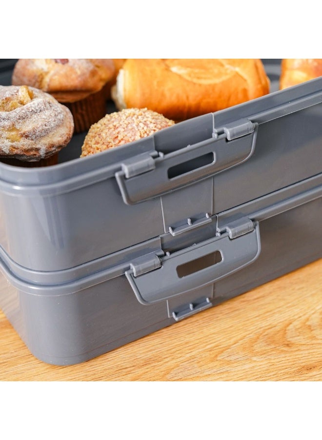 DANUBE HOME Qlux Takeaway Dublex Pastry Carryying Box - Anthracite 42X29X18Cm Polypropylene Pastry Carrying Box Food Storage For Home Kitchen Dining - Grey - Image 3