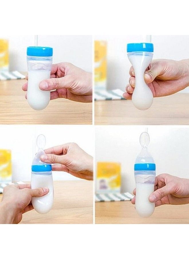 Safe-O-Kid - 1 Easy Squeezy Silicone Food Feeder Spoon (Soft Tip) Bottle Green 90Ml Pack Of 1 - Image 1