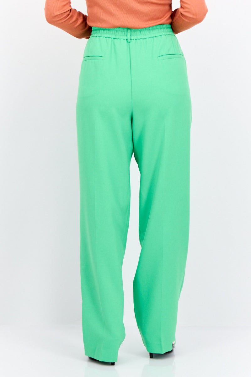 The Giving Movement Women Regular Fit Brand Logo Dress Pants, Lime Green - Image 3