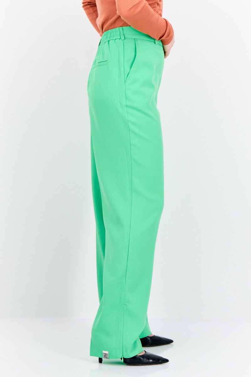 The Giving Movement Women Regular Fit Brand Logo Dress Pants, Lime Green - Image 4