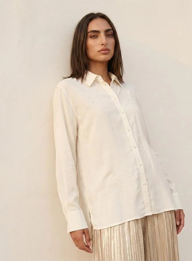 Iconic CREAM Iconic Shirt Embellished for Women | Best Price UAE