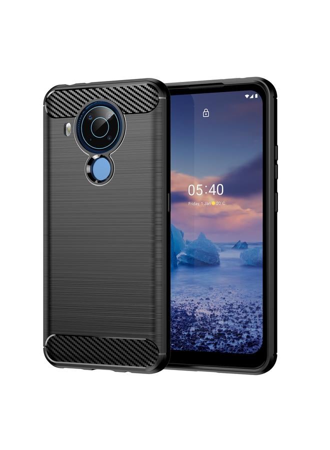 اس-توب جراب لهاتف Nokia 5.4 مصنوع من ألياف الكربون المصقولة ومصنوع من مادة TPU - Image 1