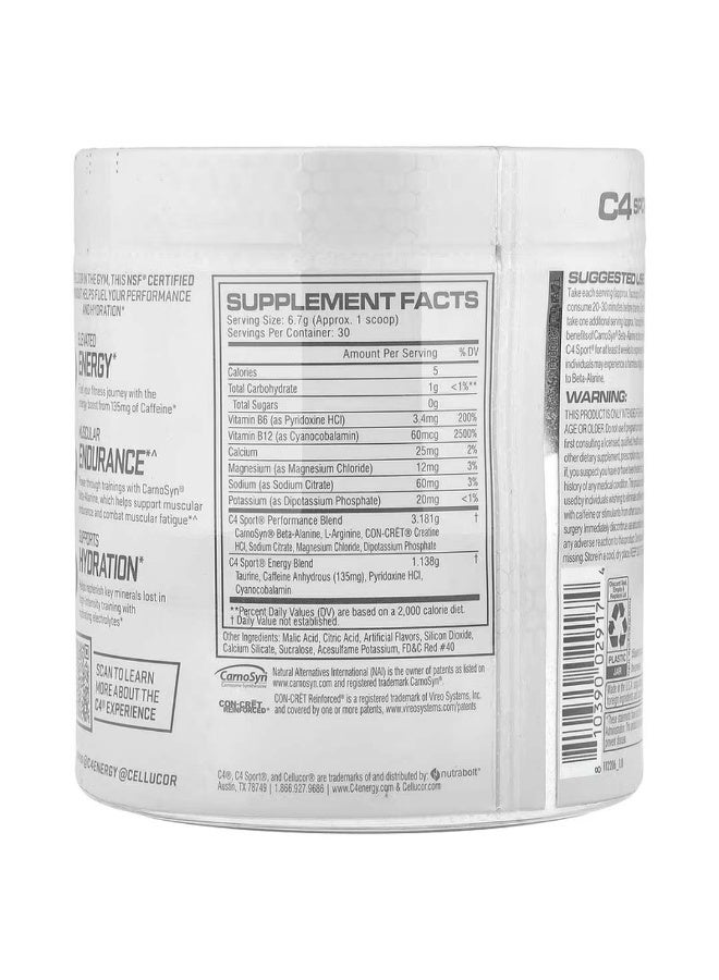 C4 Sport, Pre-Workout, Watermelon, 7.1 oz (201 g) - Image 2