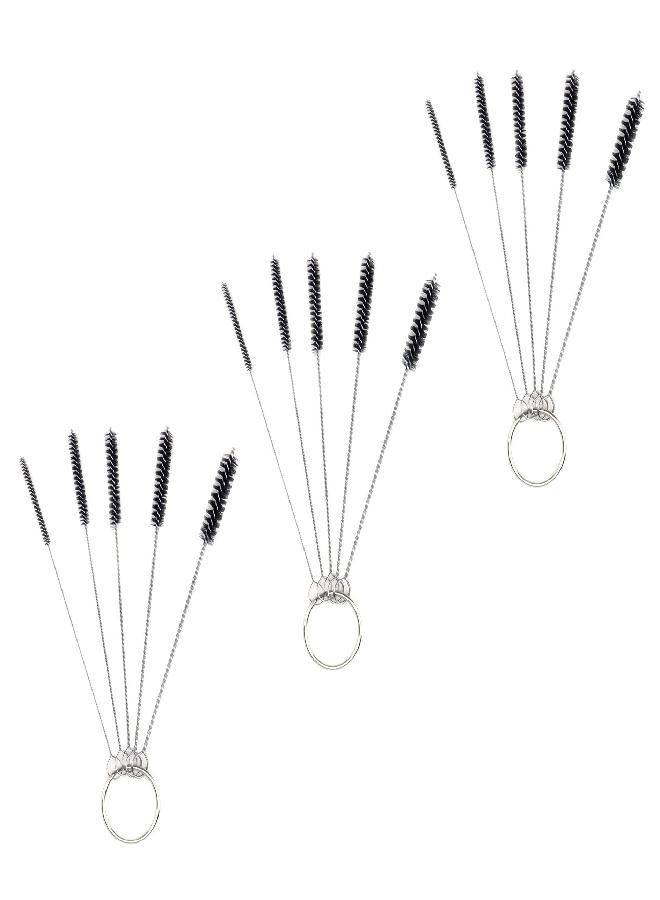 Antrader Antrader 15Pcs 4 Inch Nylon Tube Brushes Set Straw Straw Brush Kit Carb Carburetor Cleaner Small Wire Brush Cleaning Brushes Clean Tools Black - Image 1