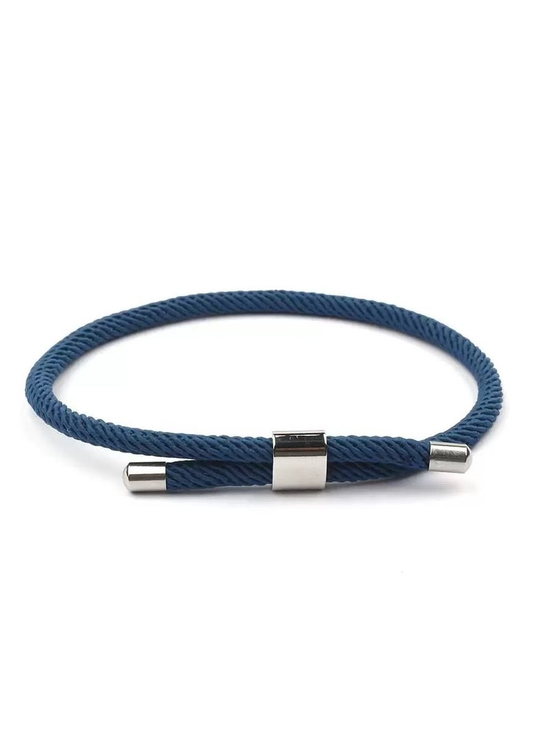 Adjustable blue green Rope bracelets 