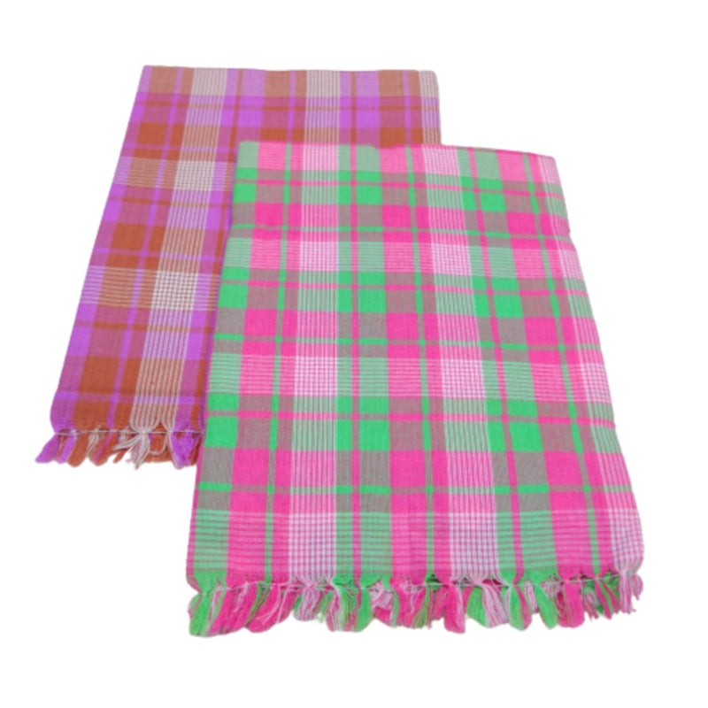 TRUEVELLI 100% Cotton Bath Towel 400 GSM Size: 36x 72 Inch (Pack of 2 Piece) Multi-Colour - Image 2