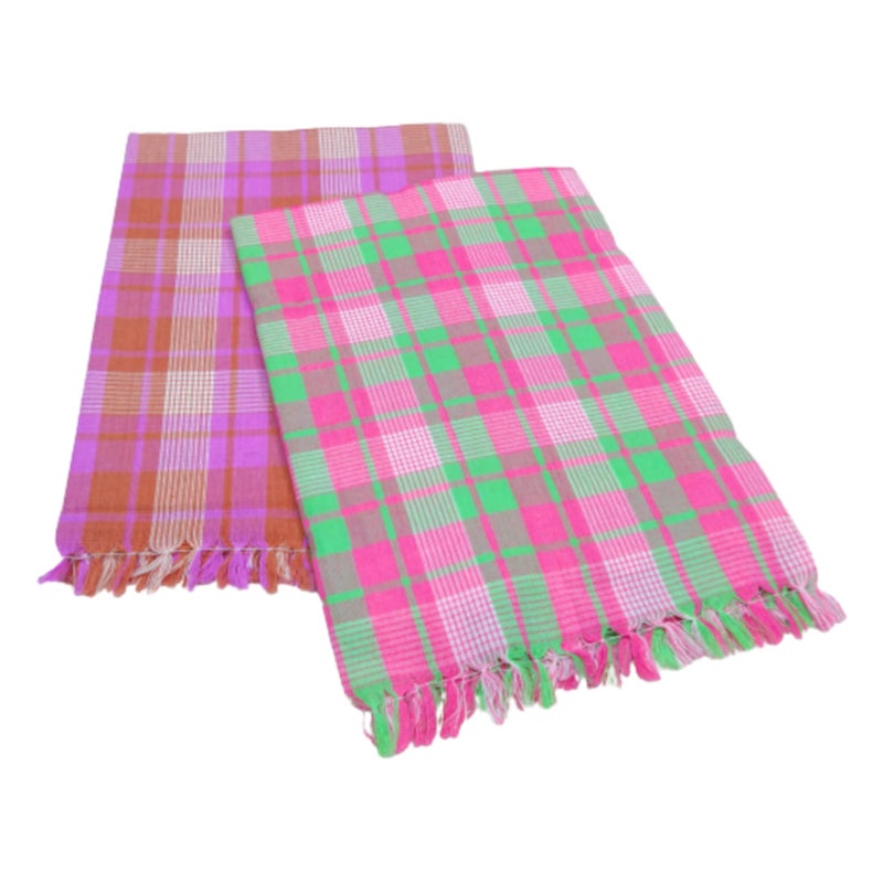 TRUEVELLI 100% Cotton Bath Towel 400 GSM Size: 36x 72 Inch (Pack of 2 Piece) Multi-Colour - Image 1