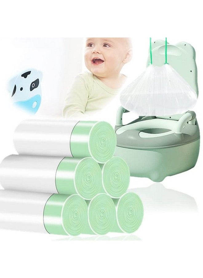 Panxxsen 100 Pack Potty Chair Liners With Drawstringtraining Toilet Seat Potty Bagsdisposable Cleaning Bag For Kids Toddler Adults Pet Outdoors(44 X 24 Cm)  - Image 2