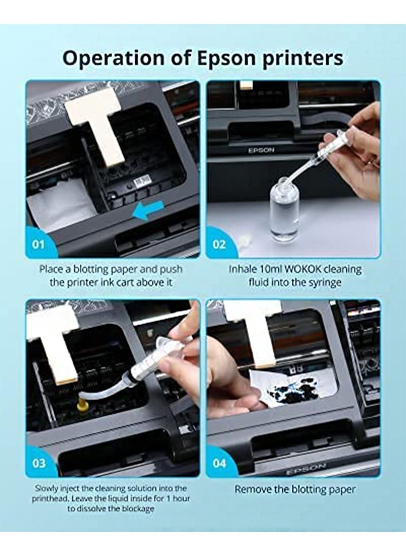 Aikanbo - Printer Cleaning Kit  Printhead Cleaning Kit For Inkjet Printers HP/Brother/Epson/Canon WF-7710 WF-3640 7620 8600 8610 8620 WF-2750 WF-2650 ET-2750 ET-2650 C88 Liquid Printers Nozzle（250ml） - Image 1