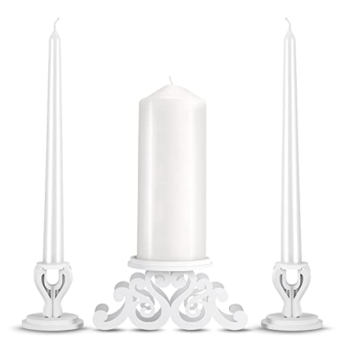 Rozrety Unity Candle Holder - Unity Candles Stand for Wedding Ceremony Set - Pillar Taper Candle Holders for Weddings Centerpiece Decoration,Bridal Shower(Candles not Include) - Image 1