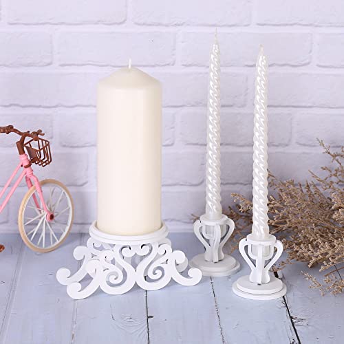Rozrety Unity Candle Holder - Unity Candles Stand for Wedding Ceremony Set - Pillar Taper Candle Holders for Weddings Centerpiece Decoration,Bridal Shower(Candles not Include) - Image 5