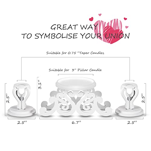 Rozrety Unity Candle Holder - Unity Candles Stand for Wedding Ceremony Set - Pillar Taper Candle Holders for Weddings Centerpiece Decoration,Bridal Shower(Candles not Include) - Image 2