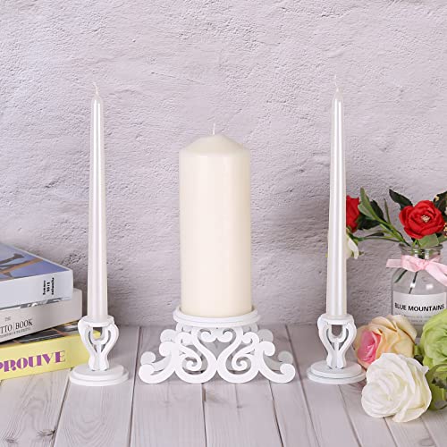 Rozrety Unity Candle Holder - Unity Candles Stand for Wedding Ceremony Set - Pillar Taper Candle Holders for Weddings Centerpiece Decoration,Bridal Shower(Candles not Include) - Image 4