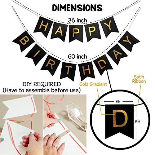Hemito 64 Pcs Happy Birthday Decoration Kit Pink Blue Yellow Balloon with Birthday Banner, Glue Dot Arch Roll with Pump|Birthday Decoration Item Material Rubber - Image 3