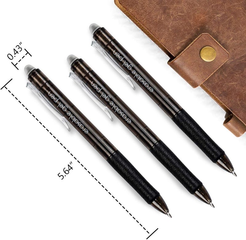 Vanstek 18 Black Retractable Erasable Gel Pens Clicker, Fine Point(0.7), Make Mistakes Disappear, Premium Comfort Grip, Black Ink for Planners, Note Taking and Crossword Puzzles - Image 4